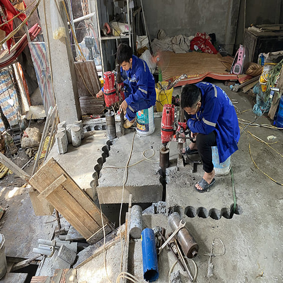 Khoan cắt bê tông, khoan rút lõi, khoan cấy thép chờ, cắt trống trượt ram dốc, khoan cắt đường